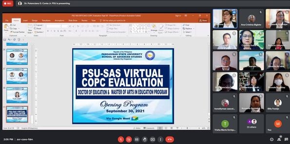 PSU-SAS undergoes CHED VIRTUAL VISIT for its COPC Application