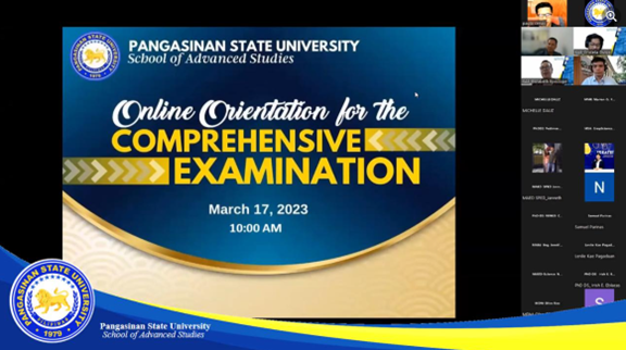PSU-SAS Holds Successful Online Orientation for Comprehensive Examination: Equipping Students With Essential Knowledge and Skills for Success.